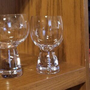 Kosta Boda Crystal Glasses with Bubble Bases